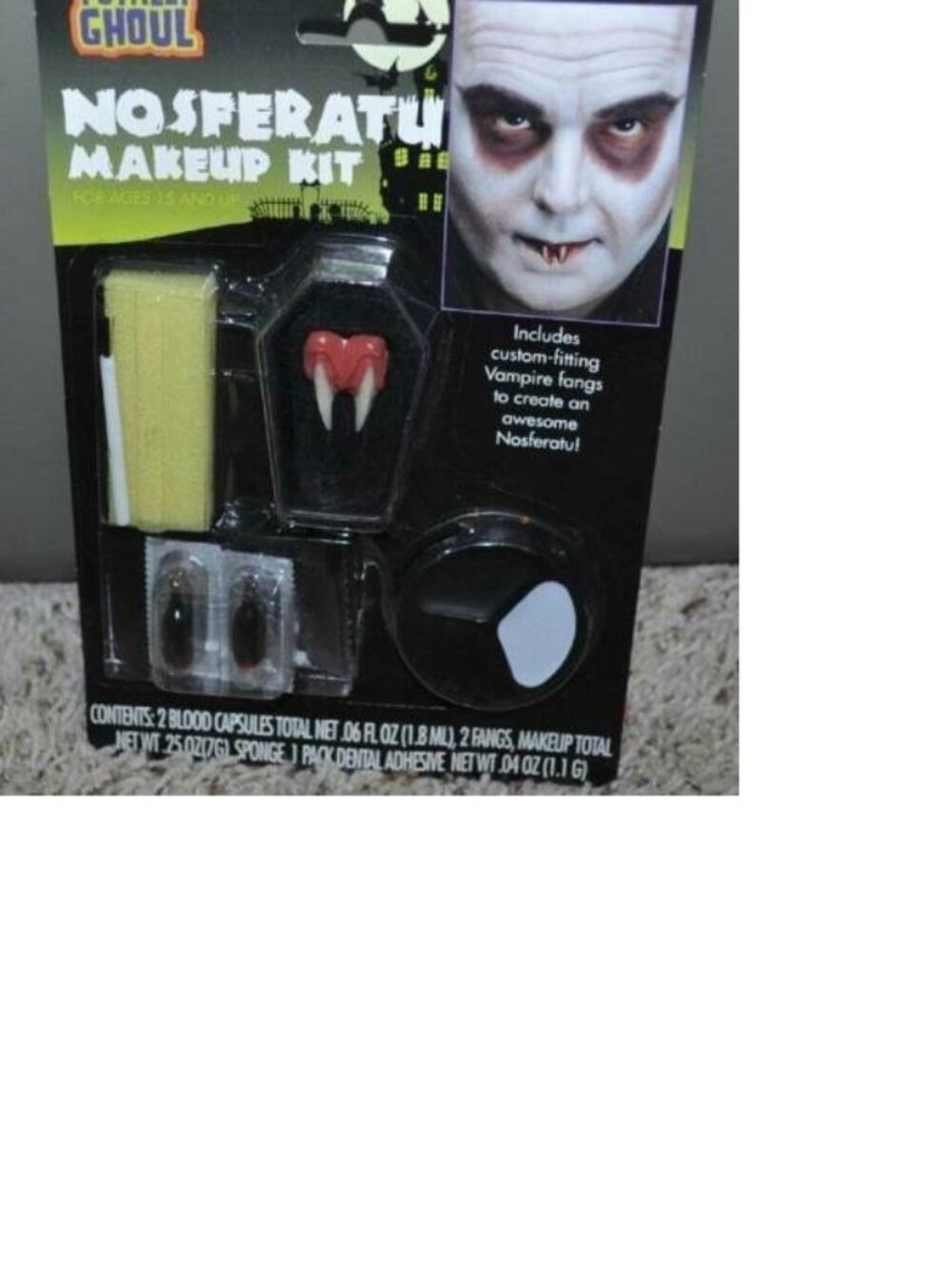 Vampire Nosferatu Halloween Costume Accessory Makeup Adult Teen 14+